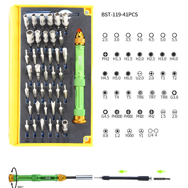 Uniqkart BST-118 67-in-1 Hand Tool Sets for iPhone / Xiaomi Smart Phones Repairing Tools Kit Bag