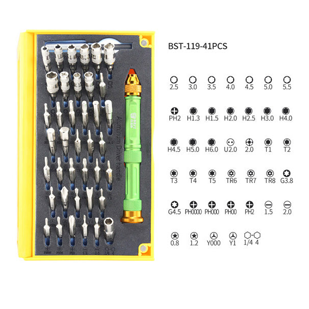 Uniqkart BST-119 64 in 1 Multi-functional Smart Phones Repair Tool Kit Disassemble Tool Set