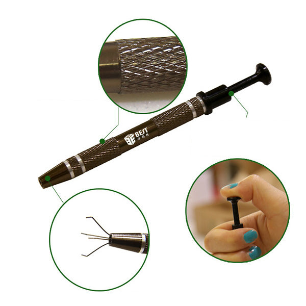 Uniqkart BST-611 IC Chips Tiny Precise Components 4 Claws Pick-up Grabber Tool