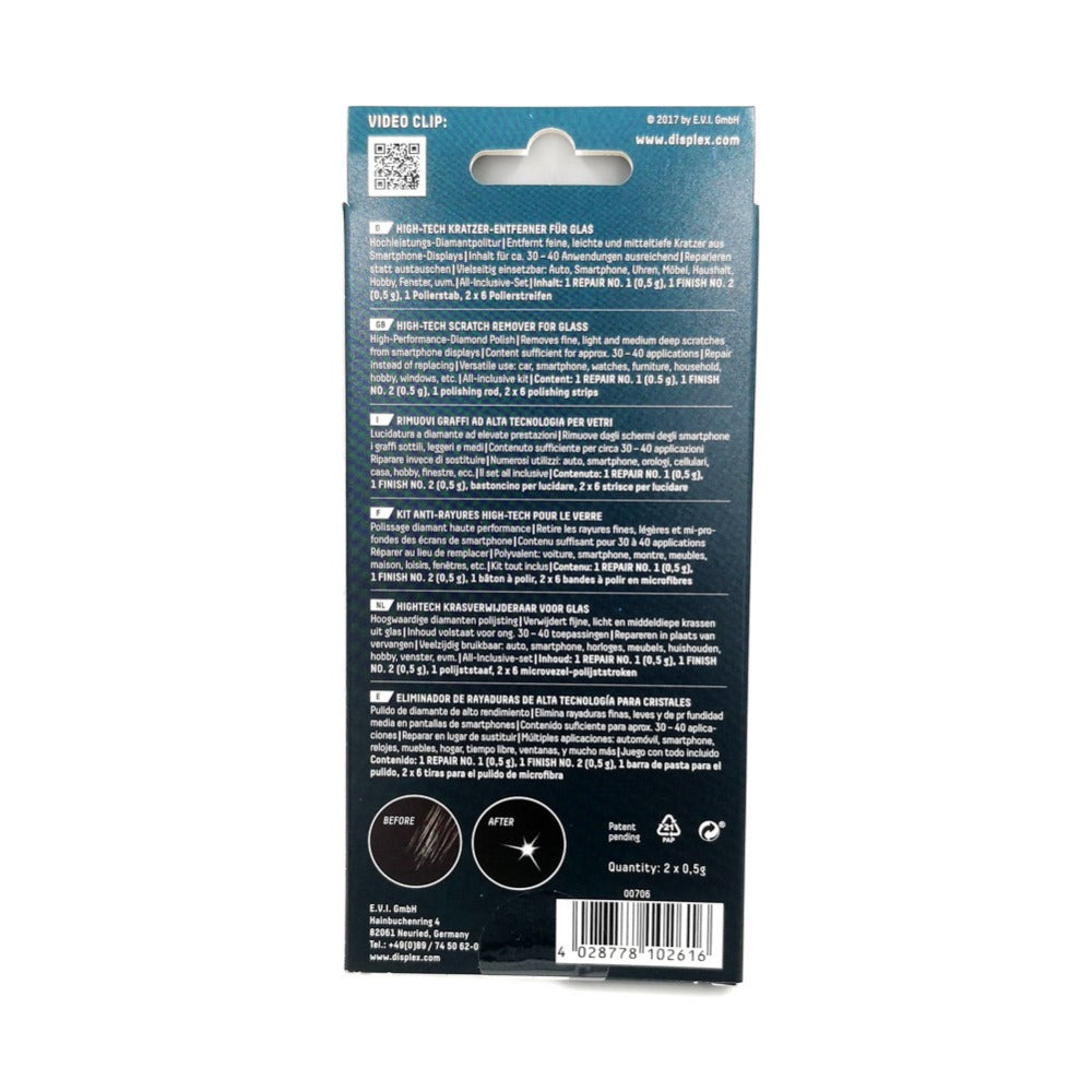 DISPLEX Smartphone Screen Car Windshield Watches Screen Scratch Remover Glass Repair Polish