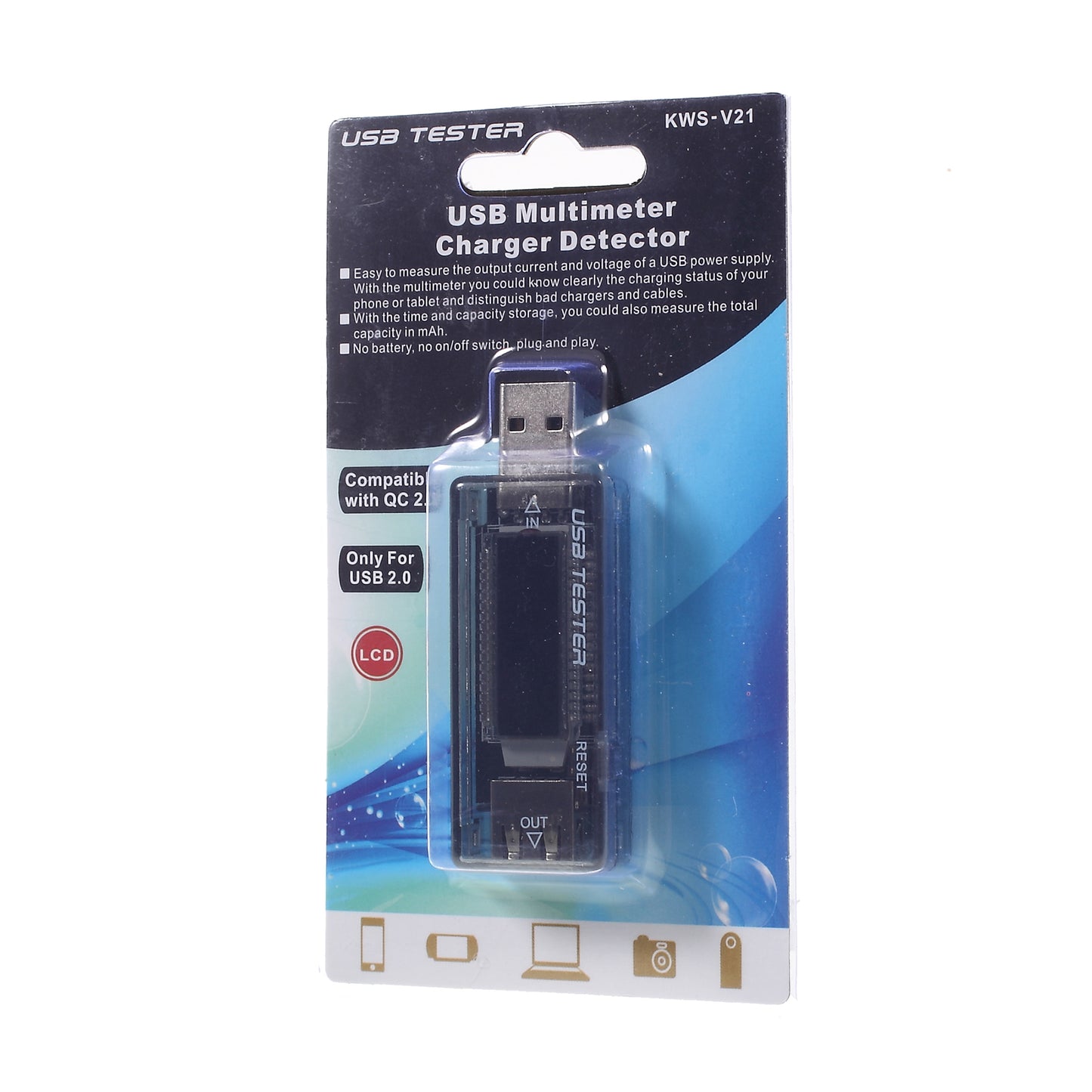 KWS-V21 USB Multimeter Charger Detector USB Tester