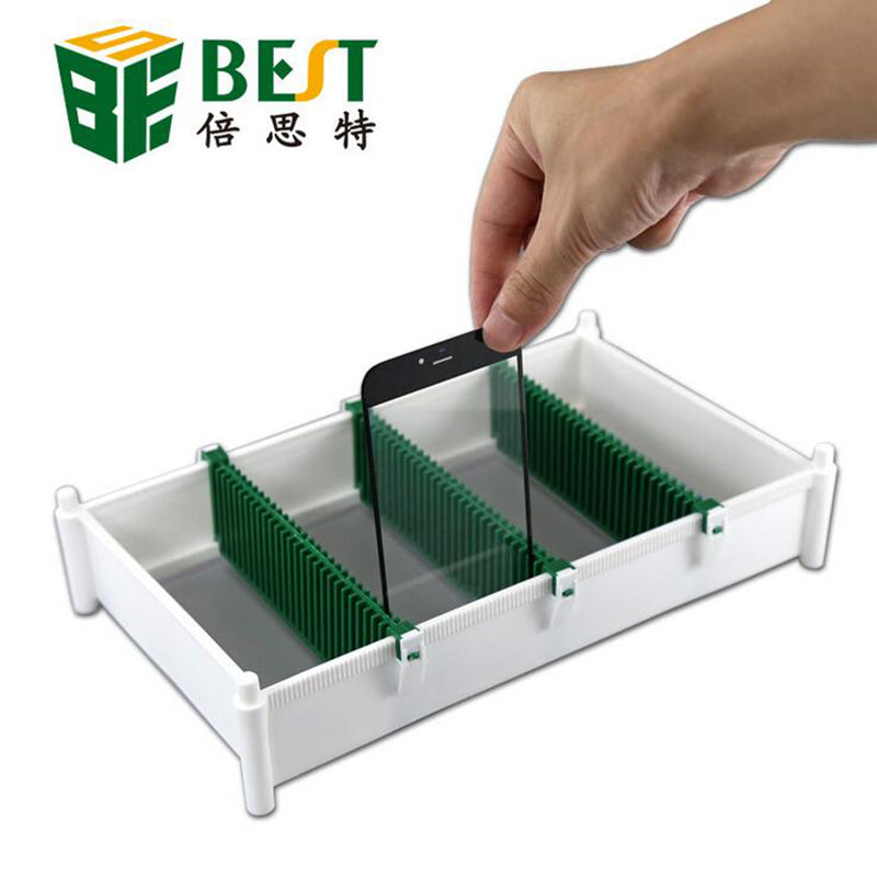 Uniqkart Anti-Static PCB Storage Rack Basket LCD Glass Card Slot Board Plastic Rack