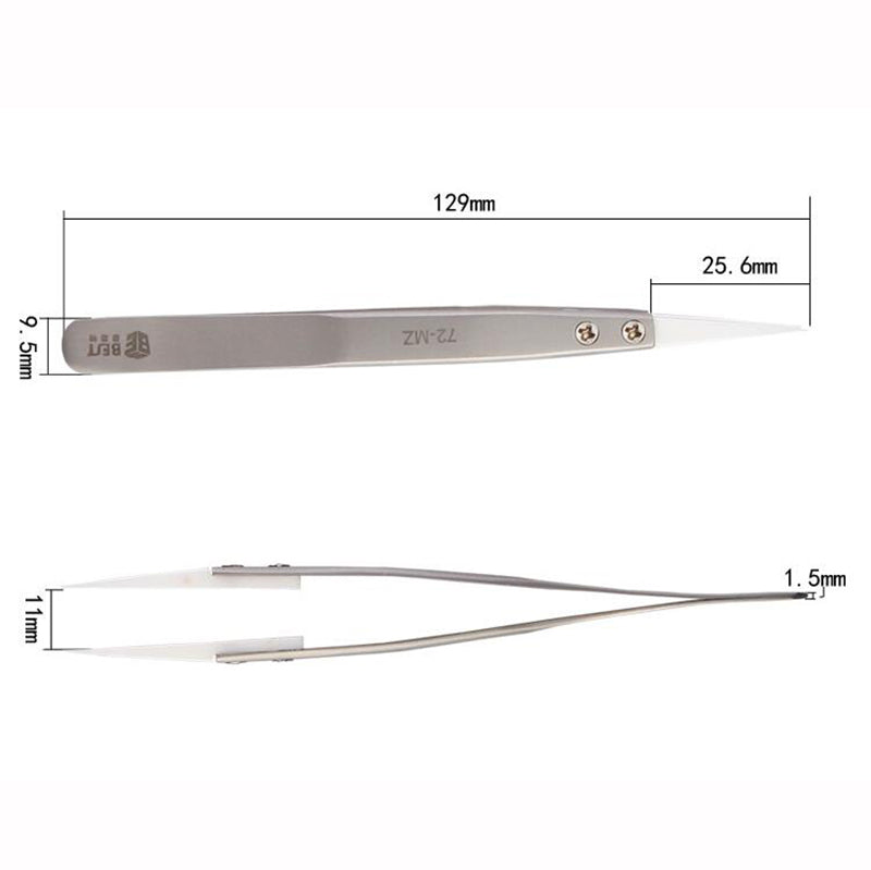 Uniqkart Uniqkart-72-MZ Precision Ceramic Tweezers 302 Stainless steel High Temperature Resistant Tweezers