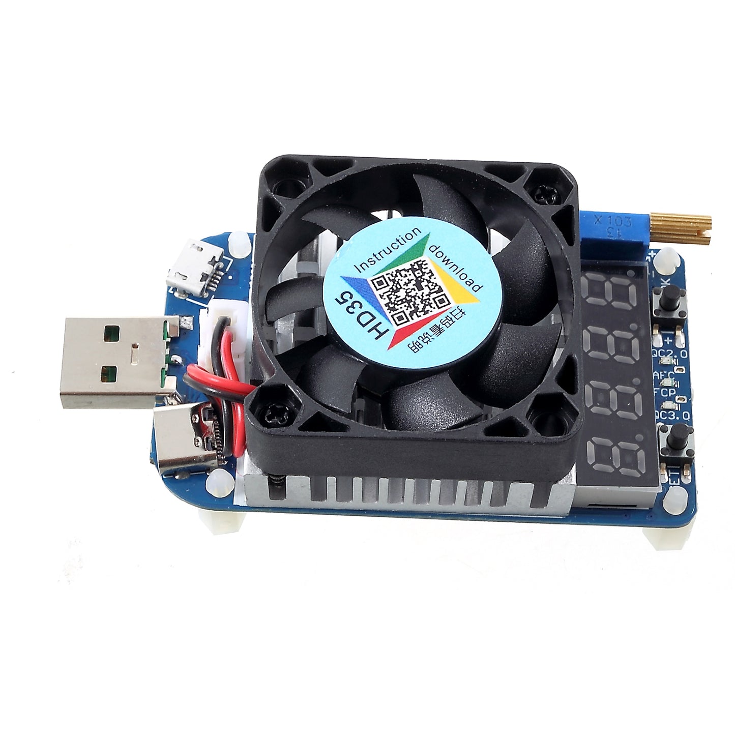 HD35 35W Electronic USB Load Constant Current Battery Capacity Tester