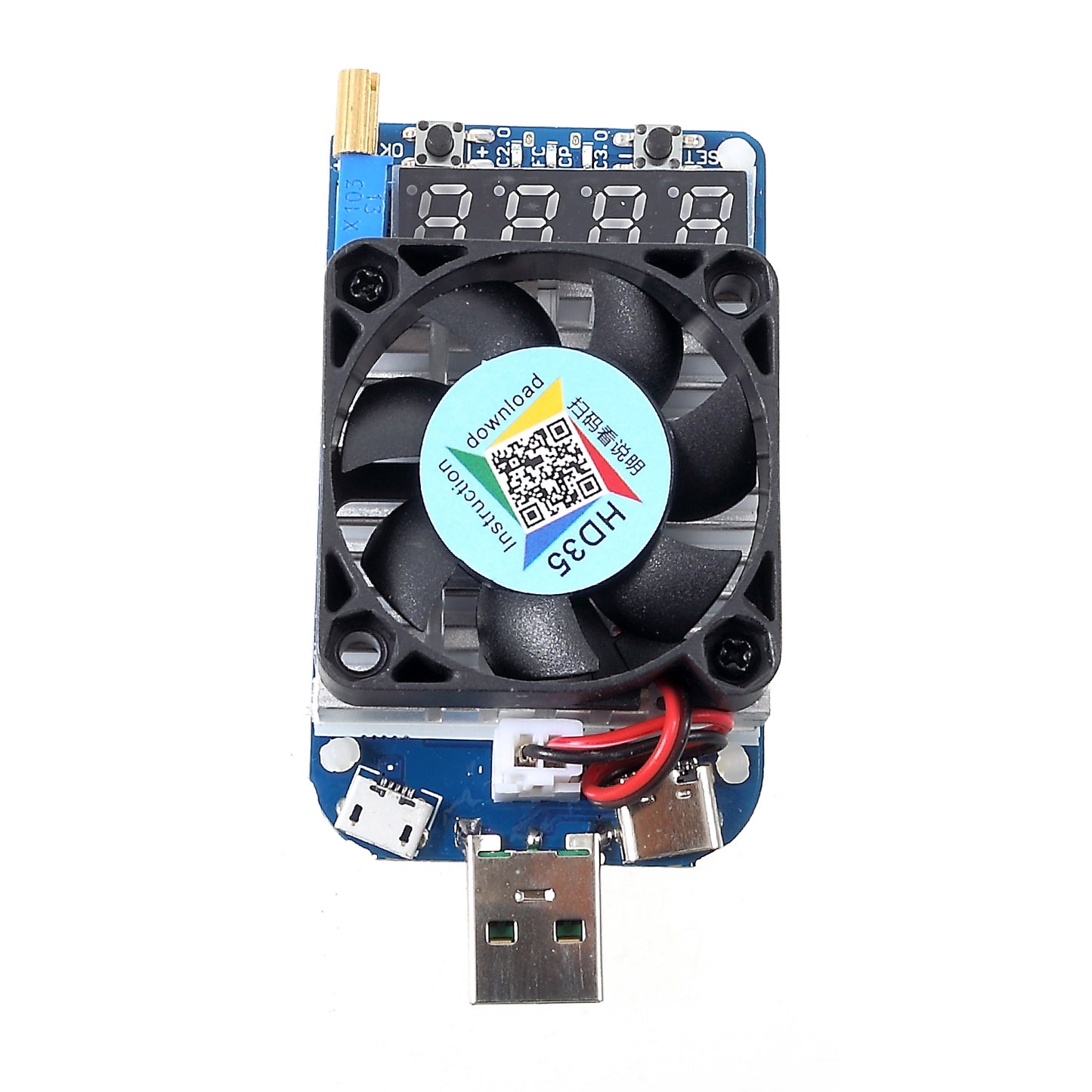 HD35 35W Electronic USB Load Constant Current Battery Capacity Tester