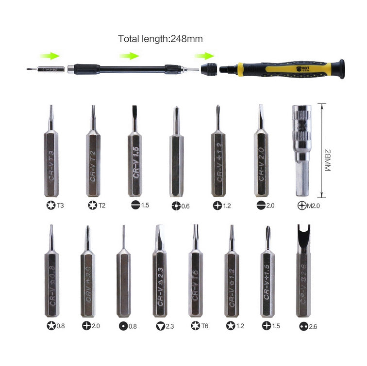 Uniqkart BST-8923 21Pcs Cell Phone Repair Kit Screwdriver Opening Pry Tool Set