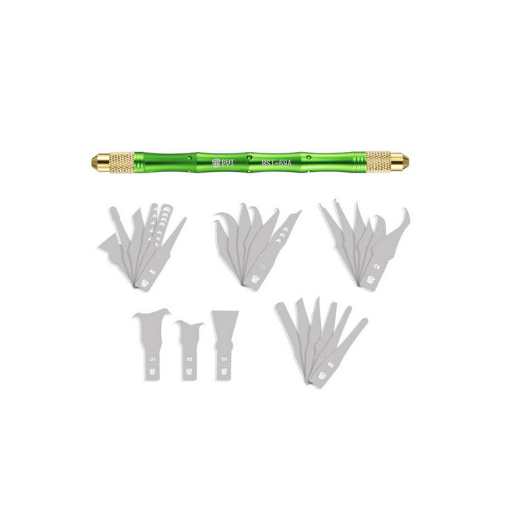 Uniqkart 69A 28 in 1 Mobile Phone CPU Repair Knife Wood Carving Tools with 27pcs Blades