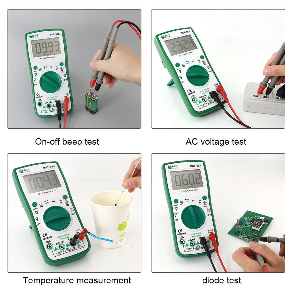 Uniqkart BST-58X Automatic Digital Multimeter Intelligent 6000 Counts AC/DC Voltage Current Test Tool