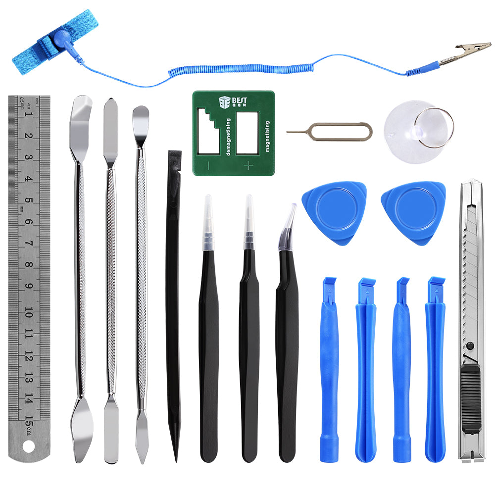 78-in-1 Professional Electronics Repair Tool Kit with Magnetizer Demagnetizer, Pliers, Repair Mat