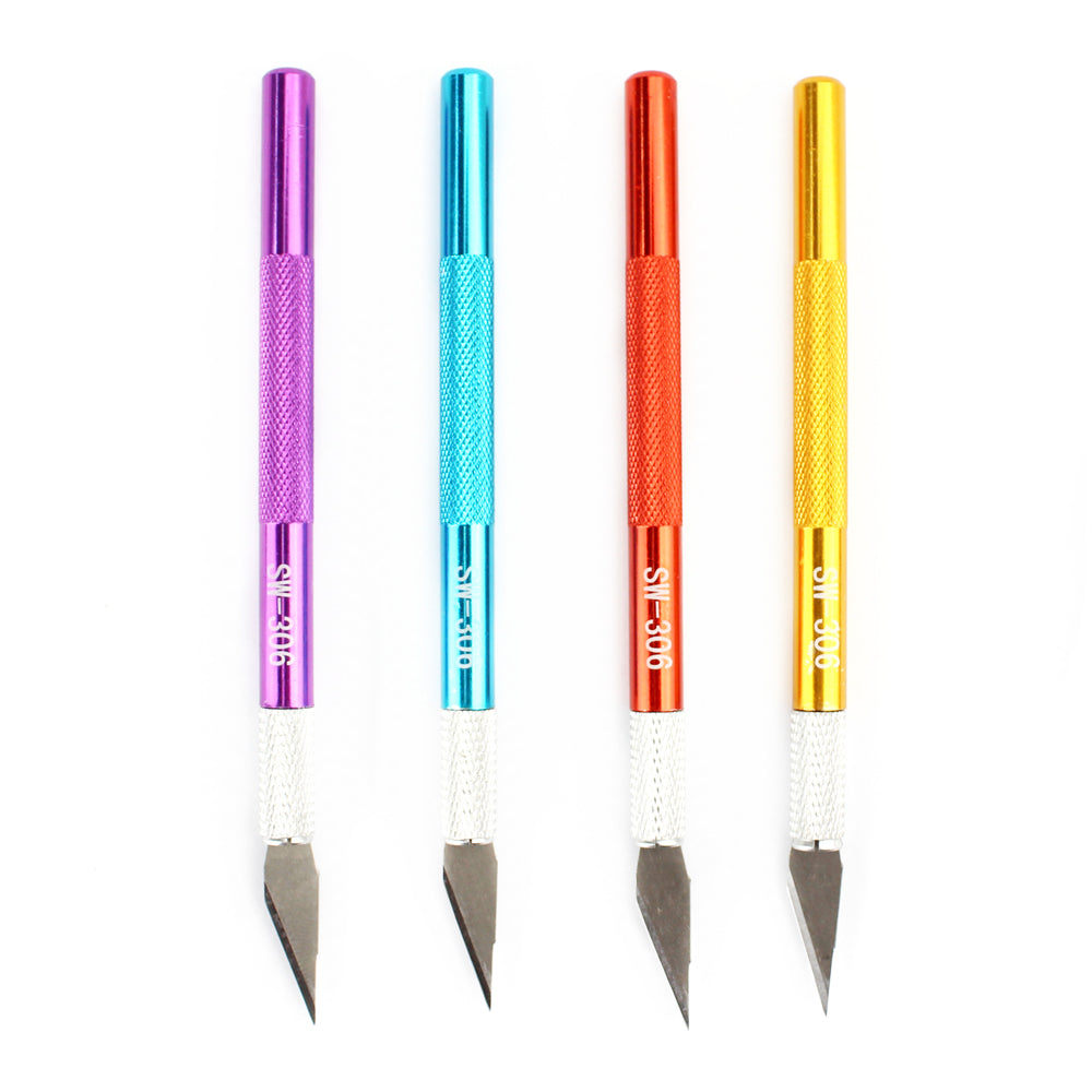 Professional Anti-slip Handle Metal Art Knife - Yellow