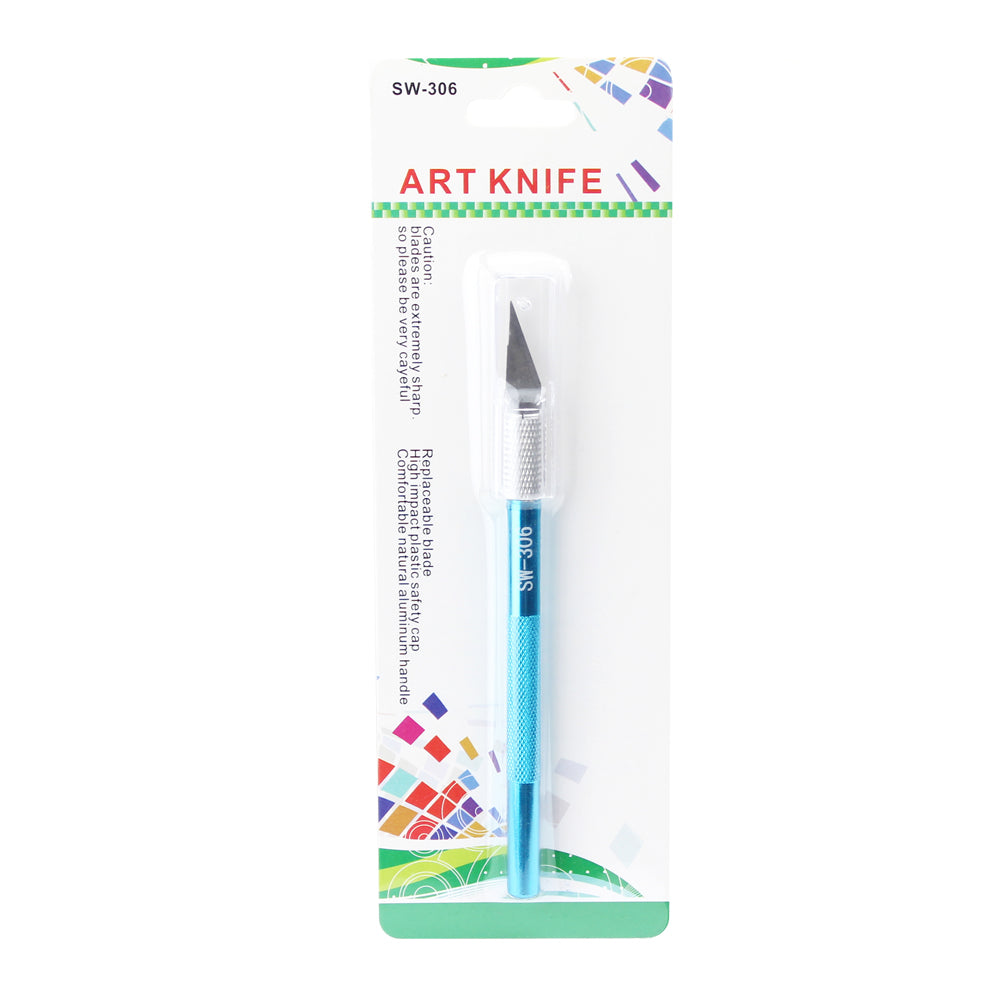 Professional Metal Handle Art Knife Anti-slip Design - Blue