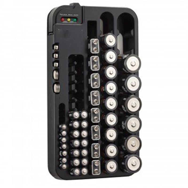 72 Various Sizes Holes Battery Organizer Storage Case with Removable Battery Tester