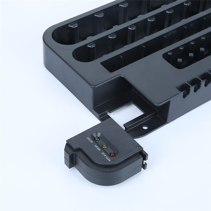 72 Various Sizes Holes Battery Organizer Storage Case with Removable Battery Tester