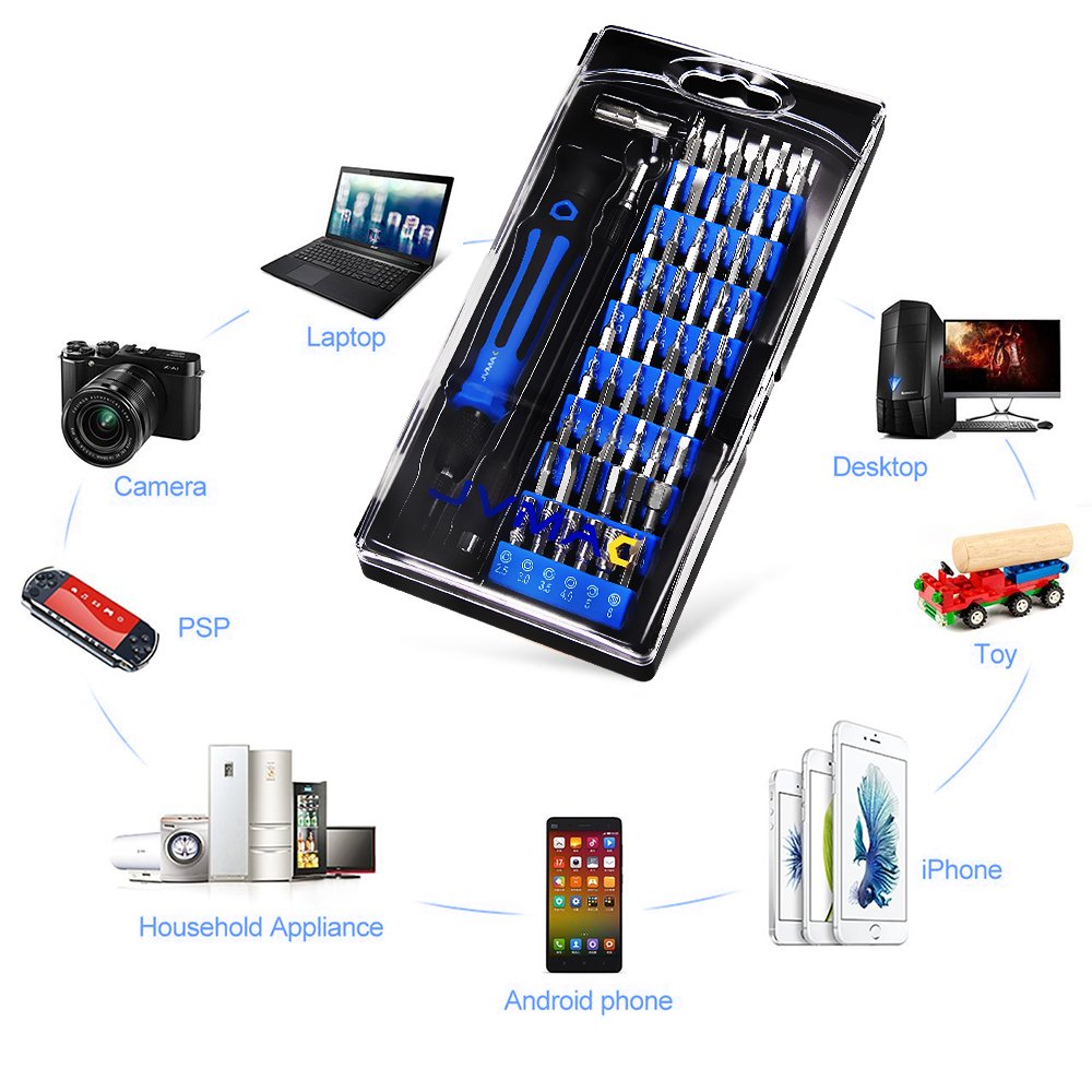 61-in-1 Precision Screwdriver Repair Tool Set for Phone Tablet etc - Blue