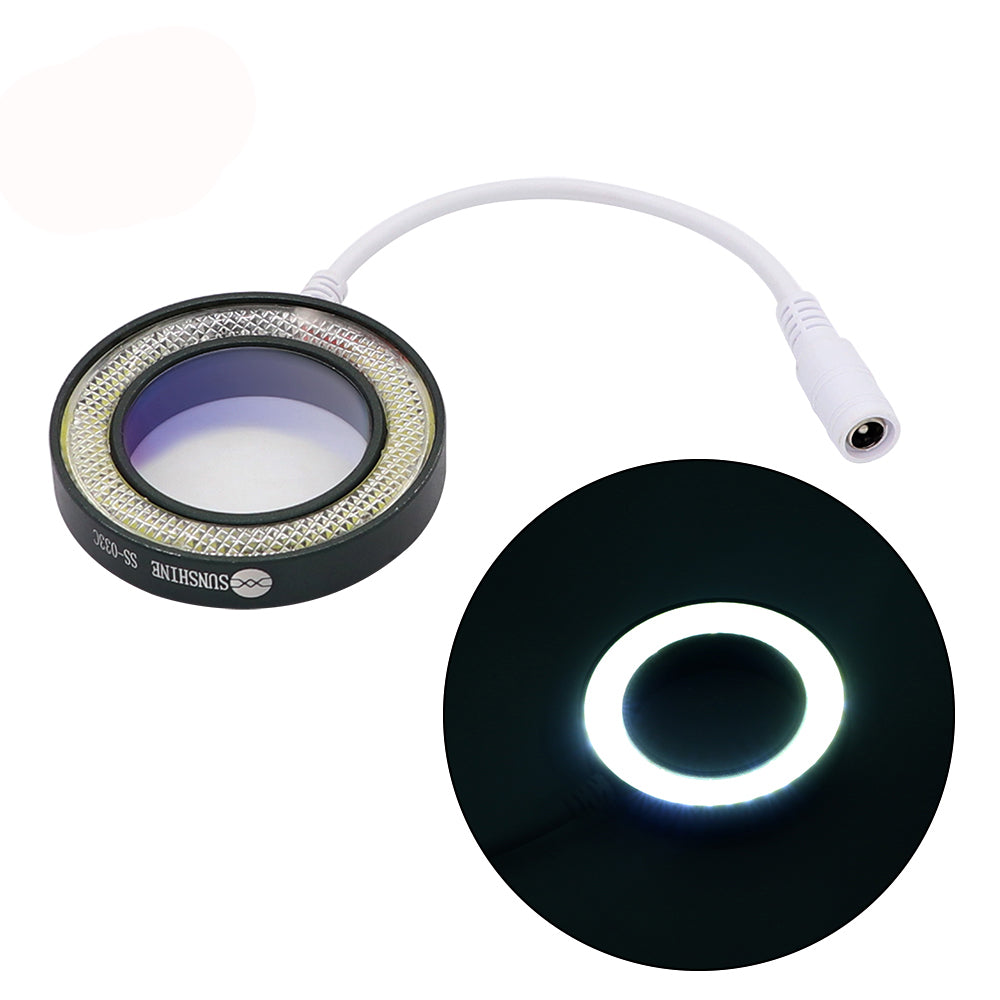 SS-033C 2-in-1 USB Adjustable LED Round Light with UV Oil Smoke DustProof Mirror for Microscope Dustproof