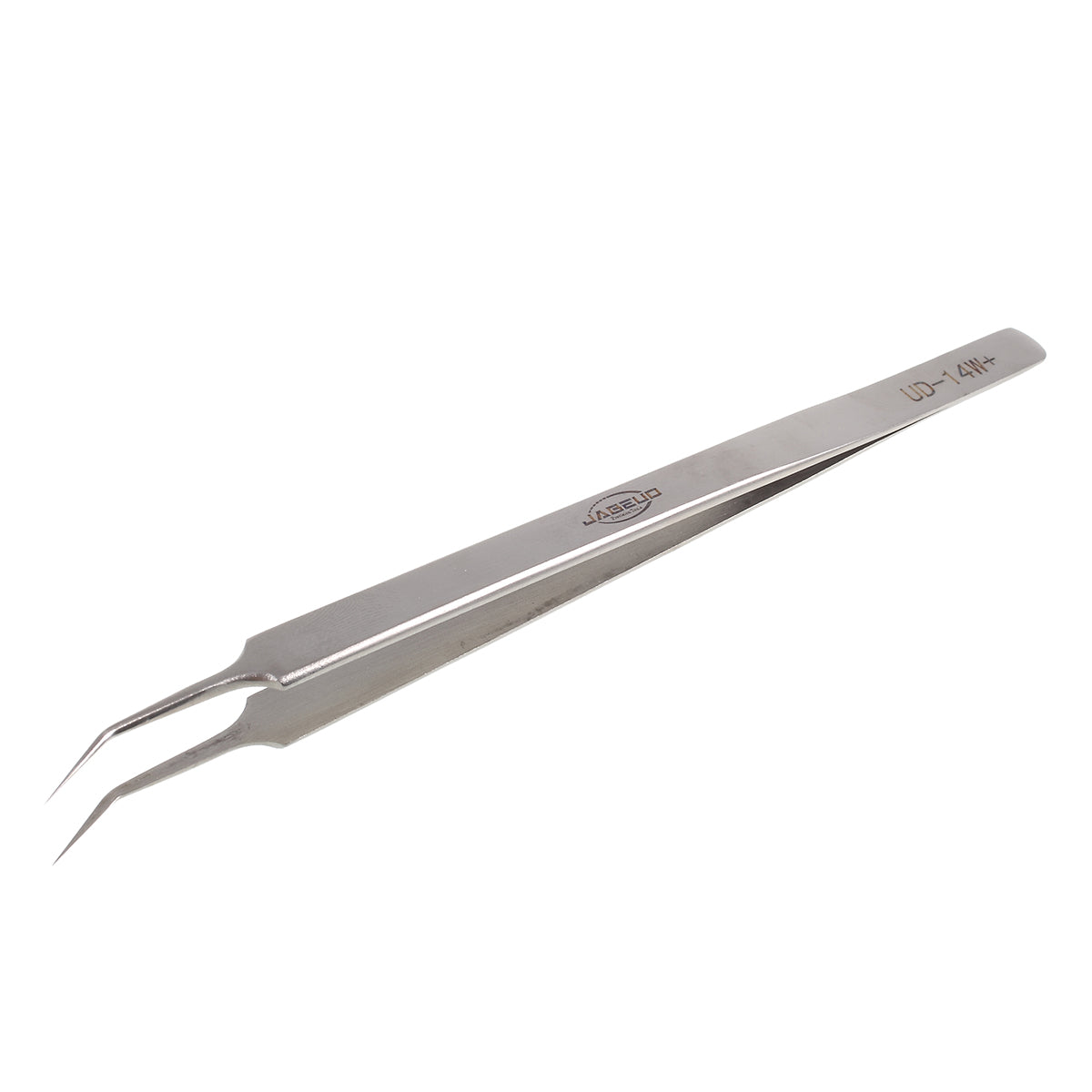 JABEUD UD-14W+ Curved Tip High Precision Stainless Steel Professional Tweezers - Silver