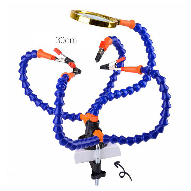 DIY Soldering Stations with Magnifying Lens and 5 Helping Hands