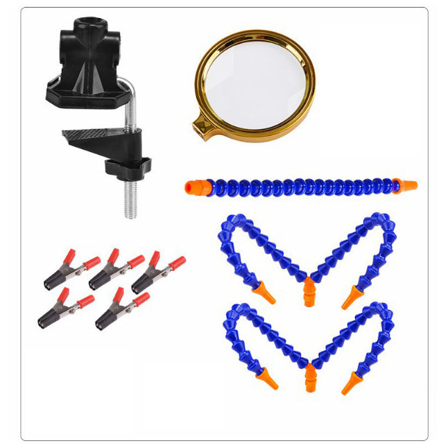 DIY Soldering Stations with Magnifying Lens and 5 Helping Hands