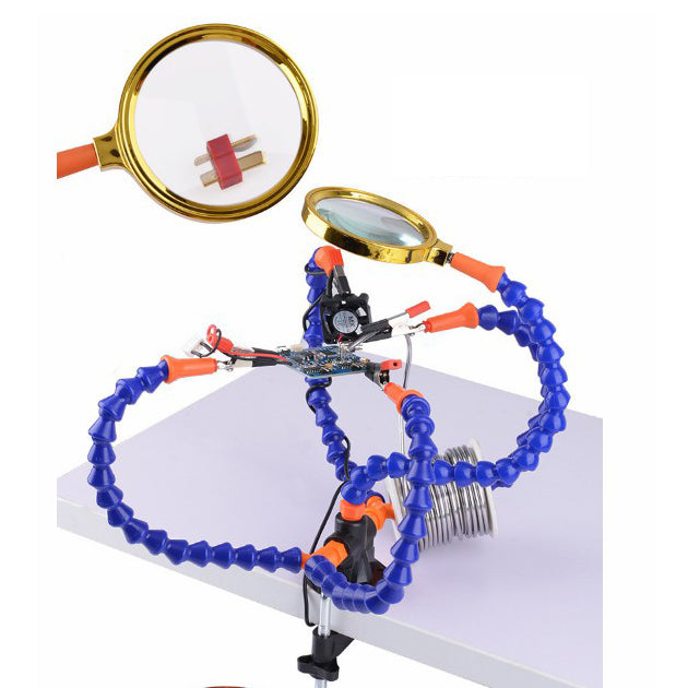 DIY Soldering Stations with Magnifying Lens and 5 Helping Hands