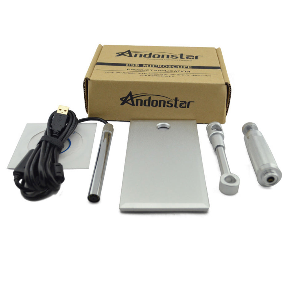 Andonstar CE/RoHS/FCC 1-500X 8LED HD 2MP USB Microscope Magnifier Pen Endoscope for Circuit Board Repairing
