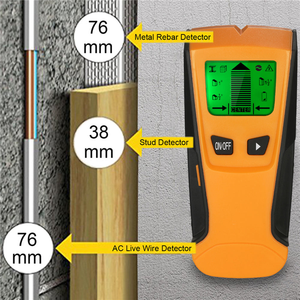 ST250 Metal Detector 3 in 1 Wood Studs Finder Metal Detector Backlight LCD Handheld AC Live Wire Detector Wall Scanner