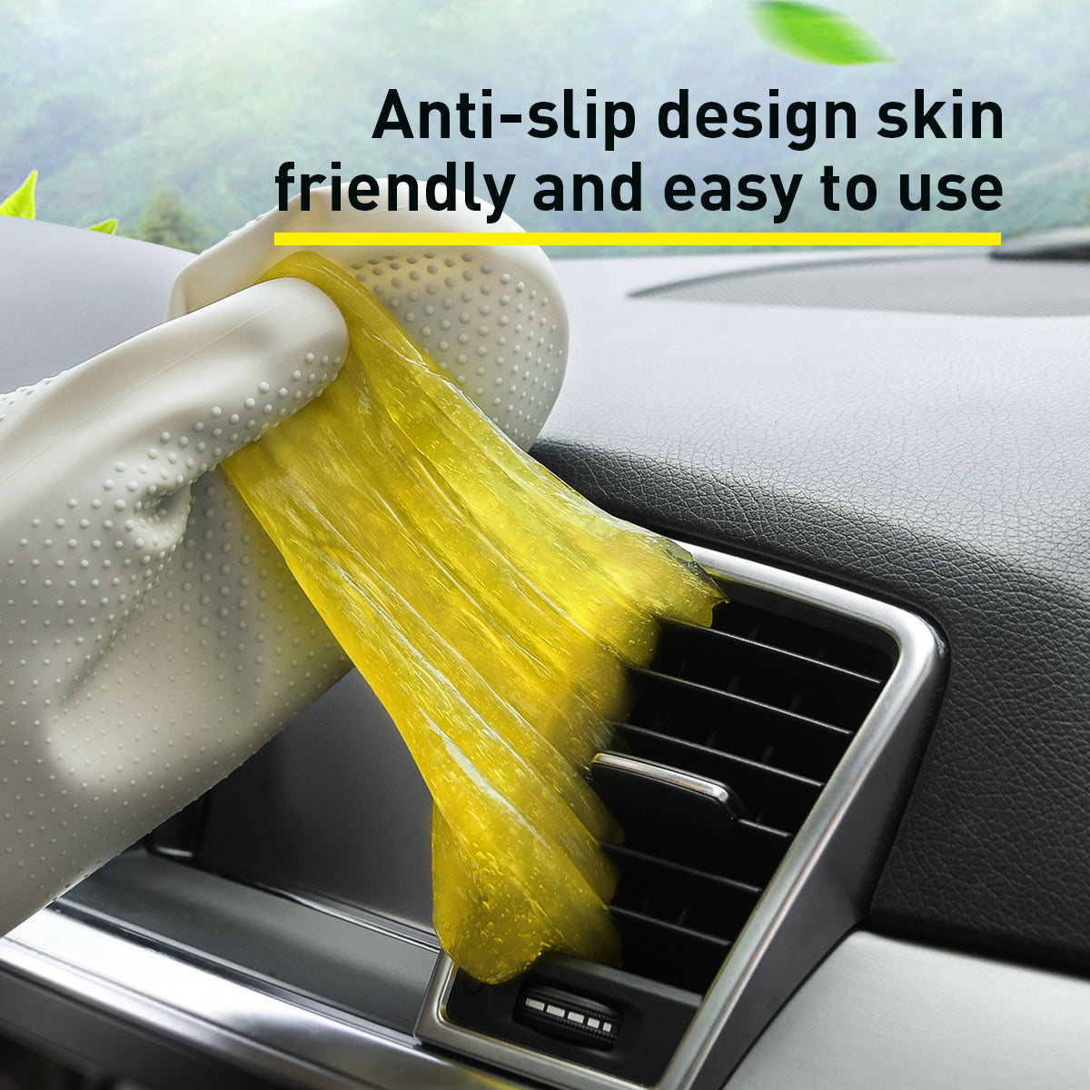 Clean Soft Rubber + Silicone Gloves Car Cleaning Kit
