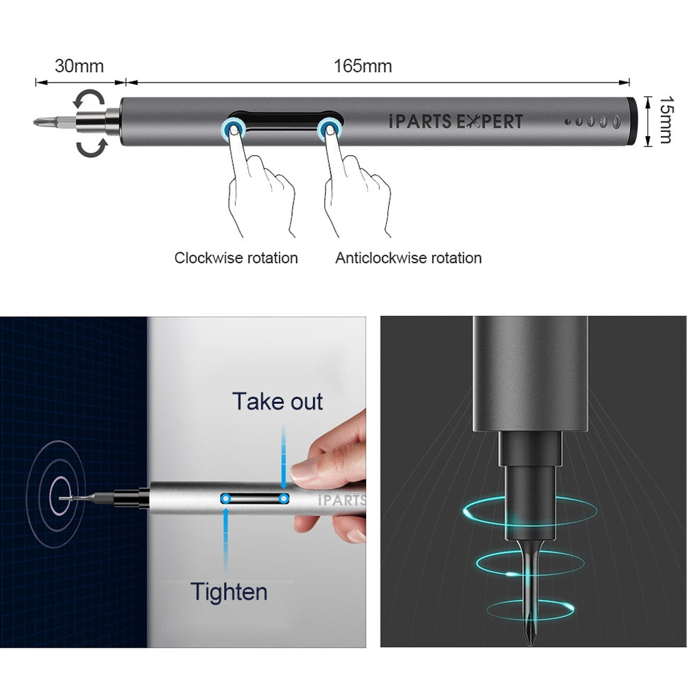 IPARTSEXPERT 20-Bit Electric Screwdriver Kit Precision Repair Screw Hand Tools Set