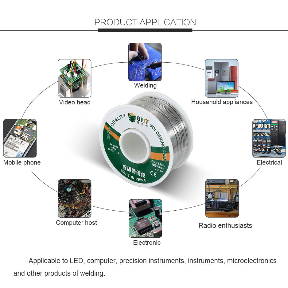 Uniqkart Sn60Pb40 Flux Core Solder Wire - 1.0mm x 100g