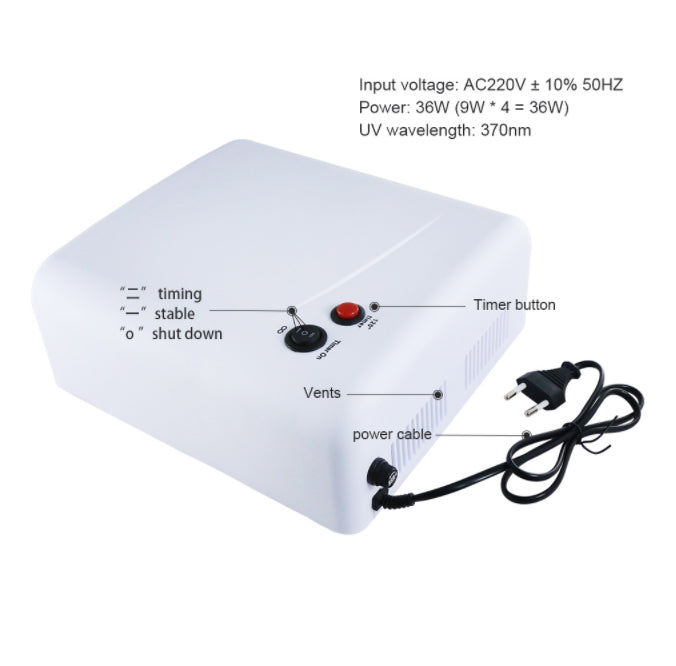 Uniqkart BST-818 Finger UV LED Gel Lamp Nail Dryer Electric Led Nail UV Lamp 220V - EU Plug