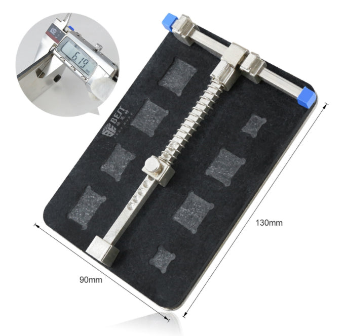 Uniqkart BST-001E Stainless Steel Circuit Board PCB Holder Fixture Work Station for Chip Repair Tools - Black