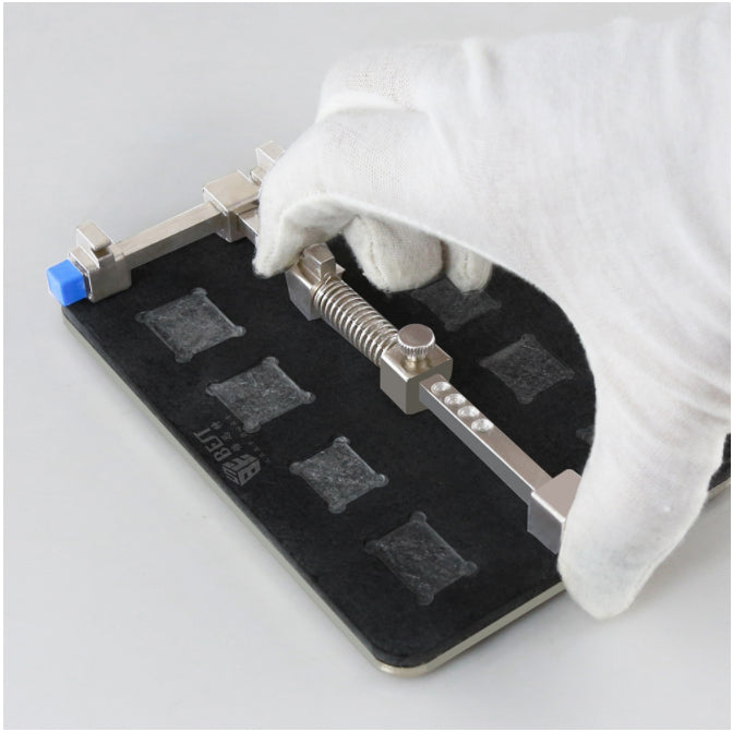 Uniqkart BST-001E Stainless Steel Circuit Board PCB Holder Fixture Work Station for Chip Repair Tools - Black