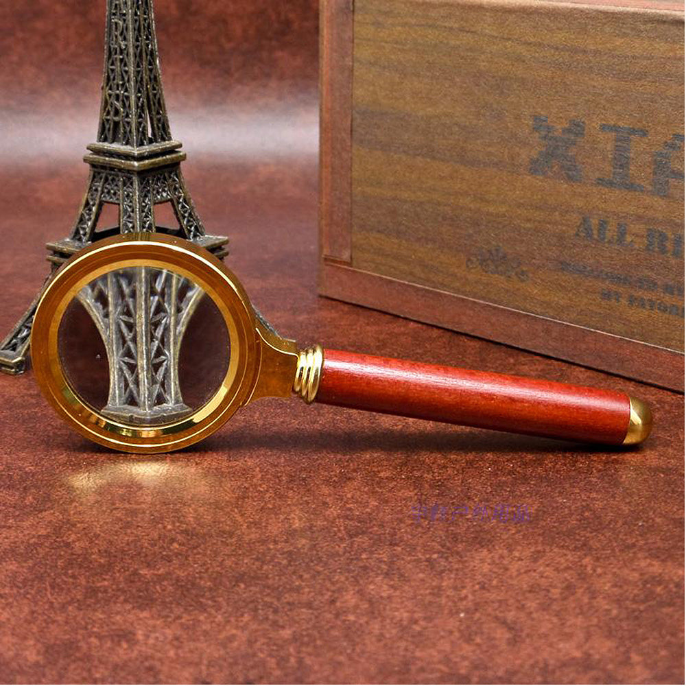 8X 36mm Rosewood Handheld Reading Magnifier Magnifying Glass