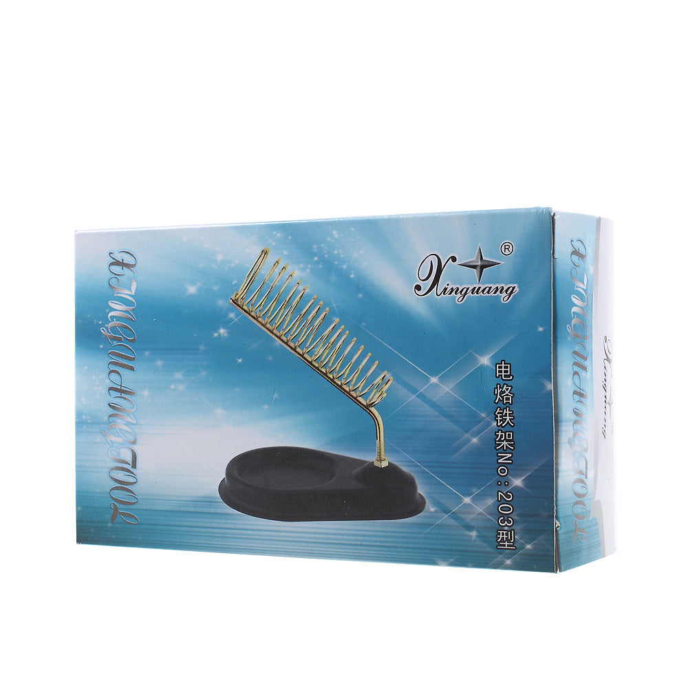Solder Soldering Iron Metallic Metal Stand Holder with Heavy Duty Black Base