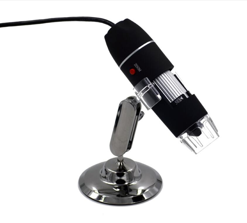 Andonstar Portable 50X-500X 8-LED HD USB Digital Microscope Magnifier Endoscope with Metal Stand - Black