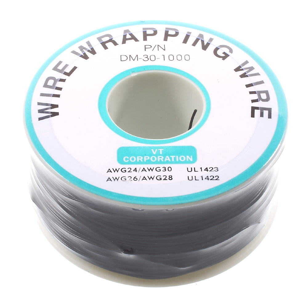 Breadboard P/N B-30-1000 Tin Plated Copper Wire Wrapping 30AWG Cable - Black