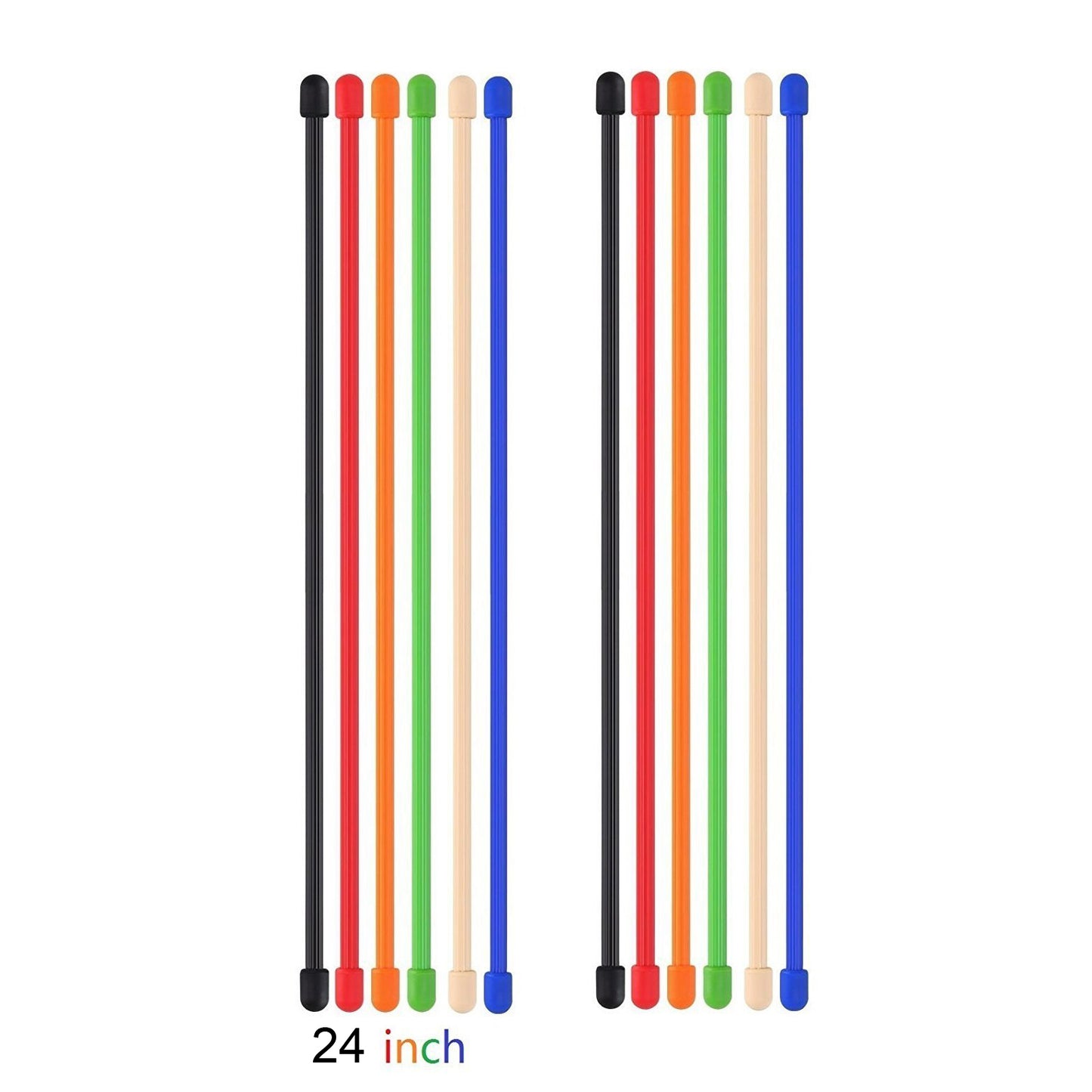 12Pcs/Set 24 inch Multi-functional Silicone Twist Ties Assorted Colors Bendable Reusable Cable Ties