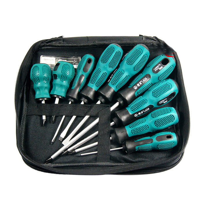 LAOA 9Pcs/Set Chrome Vanadium Steel Philips and Slotted Screwdriver Set
