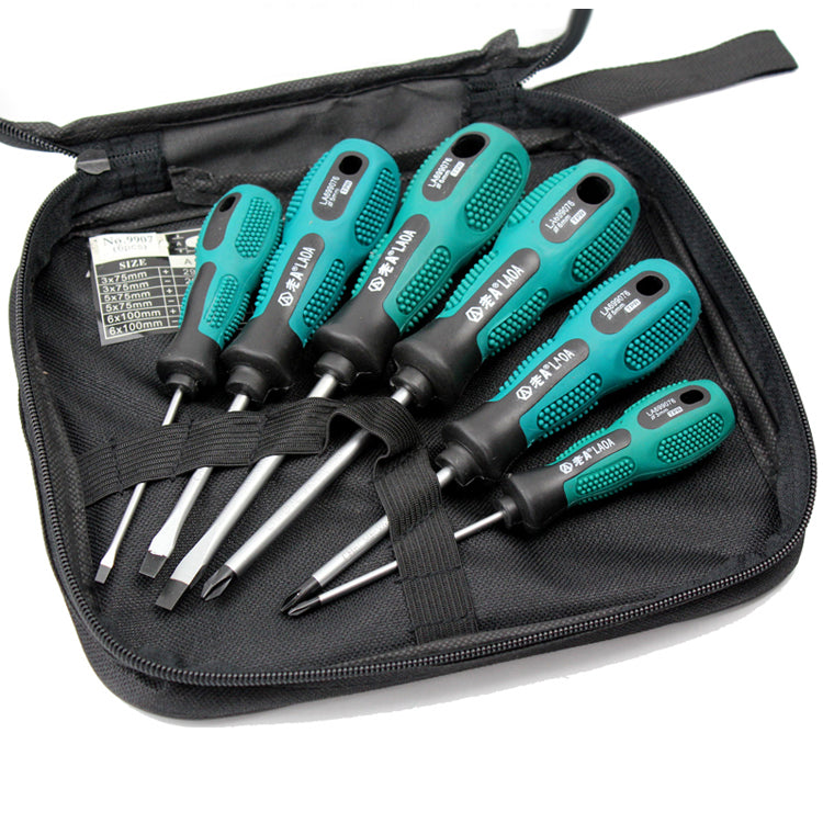 LAOA 6Pcs/Set Chrome Vanadium Steel Philips and Slotted Screwdriver Set