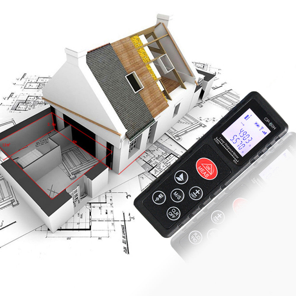 CP-60H Mini 60M Handheld Digital Laser Distance Meter Diastimeter for Construction Industries - Black