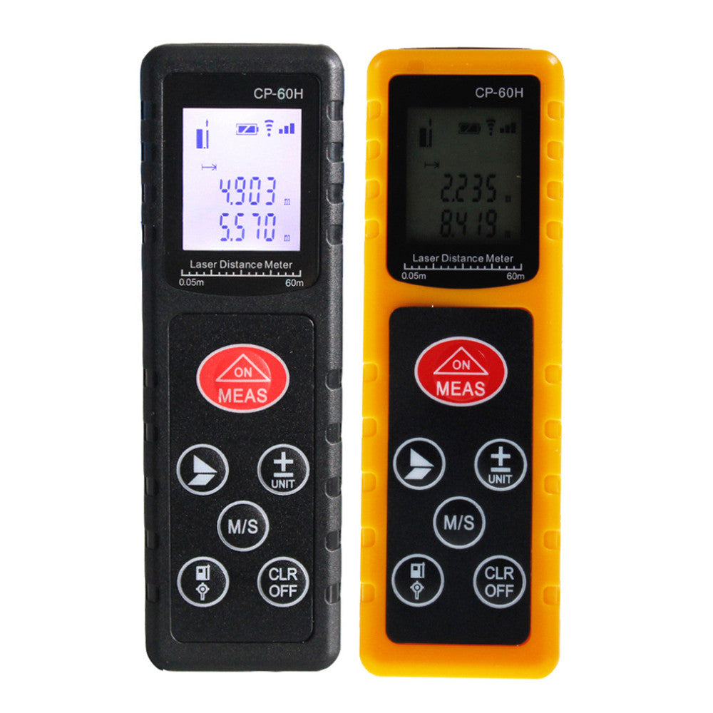 CP-60H 60M Handheld Digital Laser Distance Meter Mini Diastimeter for Construction Industries - Yellow