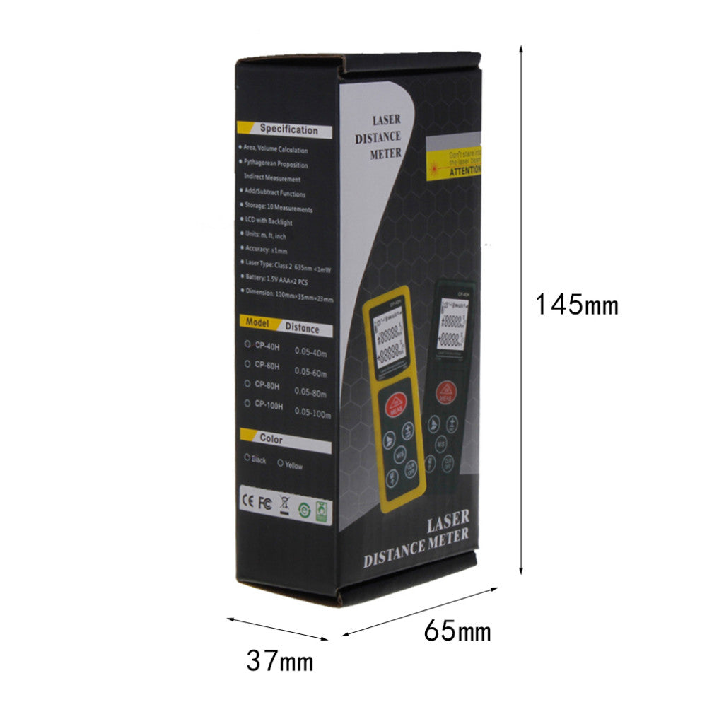 CP-60H 60M Handheld Digital Laser Distance Meter Mini Diastimeter for Construction Industries - Yellow