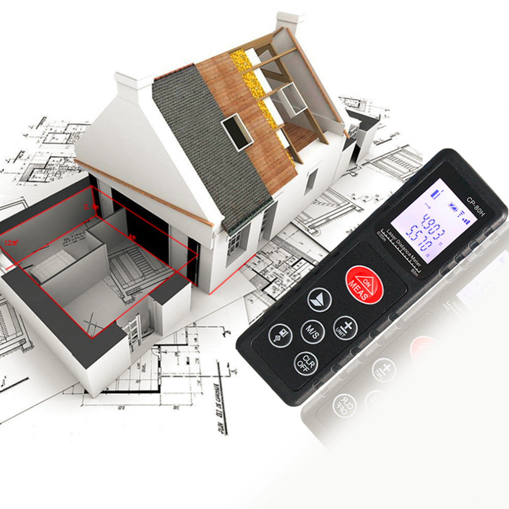 CP-80H Mini 80M Handheld Digital Laser Distance Meter Diastimeter for Construction Industries - Black