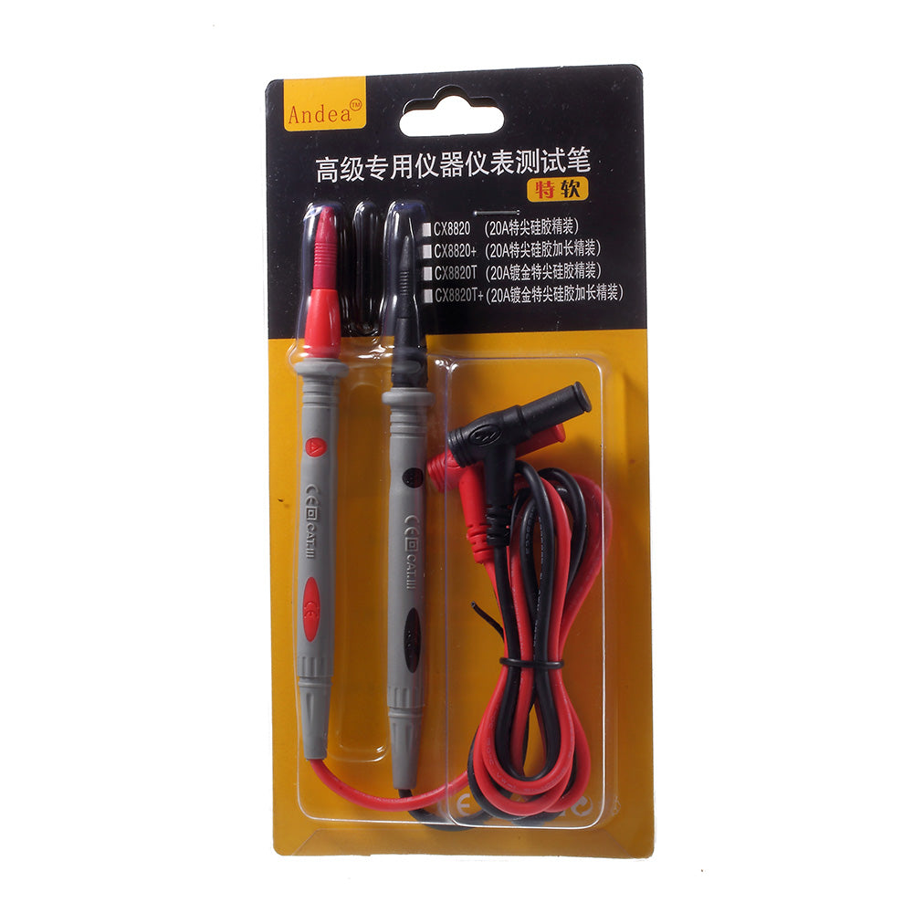 1 Pair 1000V 20A Silicone Voltage Leads Cable Banana Plug Test Probes Pens