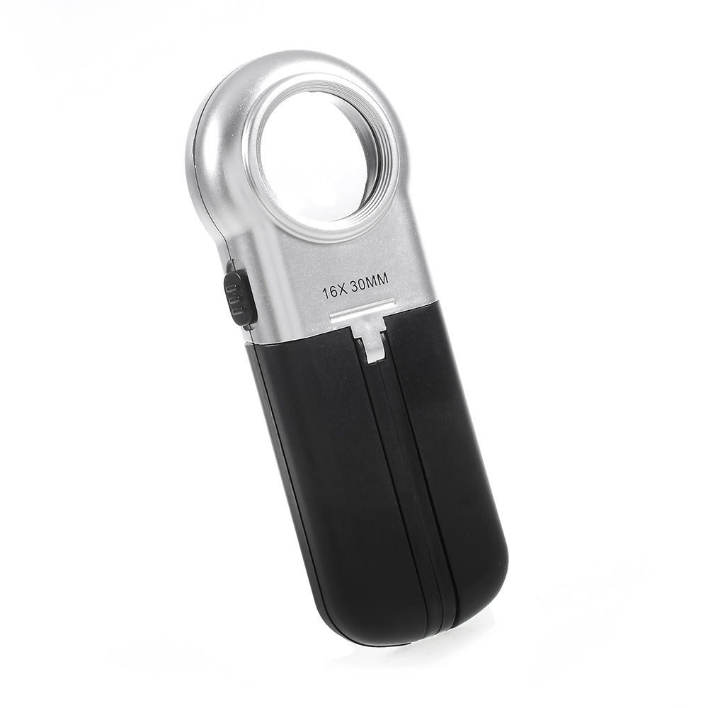 TH-7006A 16X Mini LED Magnifier Flexible Movable Jeweler Loupe with Stand 30mm
