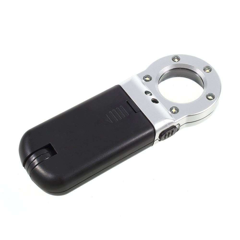TH-7006A 16X Mini LED Magnifier Flexible Movable Jeweler Loupe with Stand 30mm