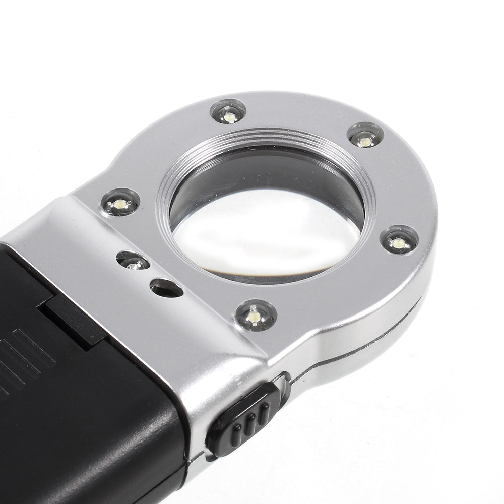 TH-7006A 16X Mini LED Magnifier Flexible Movable Jeweler Loupe with Stand 30mm