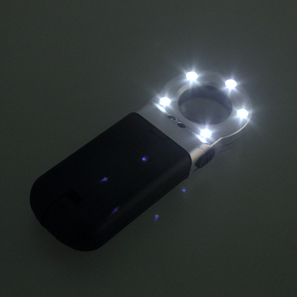 TH-7006A 16X Mini LED Magnifier Flexible Movable Jeweler Loupe with Stand 30mm