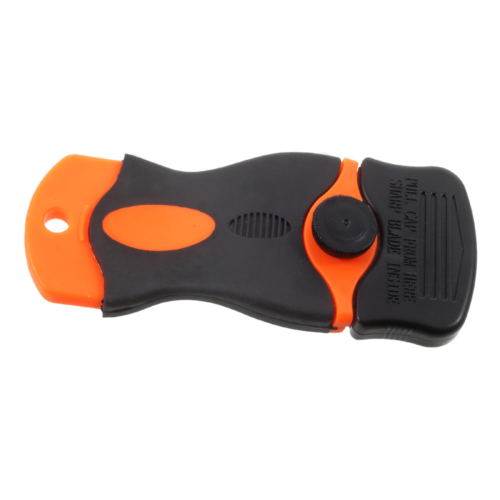 Mini Scraper Ceramic/Window/Glass/Paint Cleaner Remover with 2 Plastic Double Edge Blades - Orange + Black
