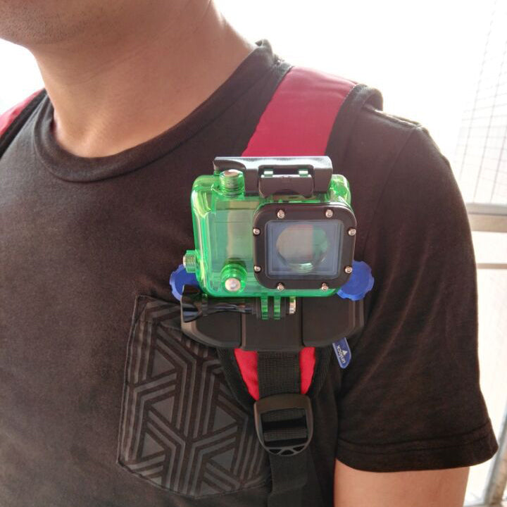 Quick Release Backpack Shoulder Belt Button Mount for GoPro Hero Xiaomi Yi SJCAM Action Cameras - Blue
