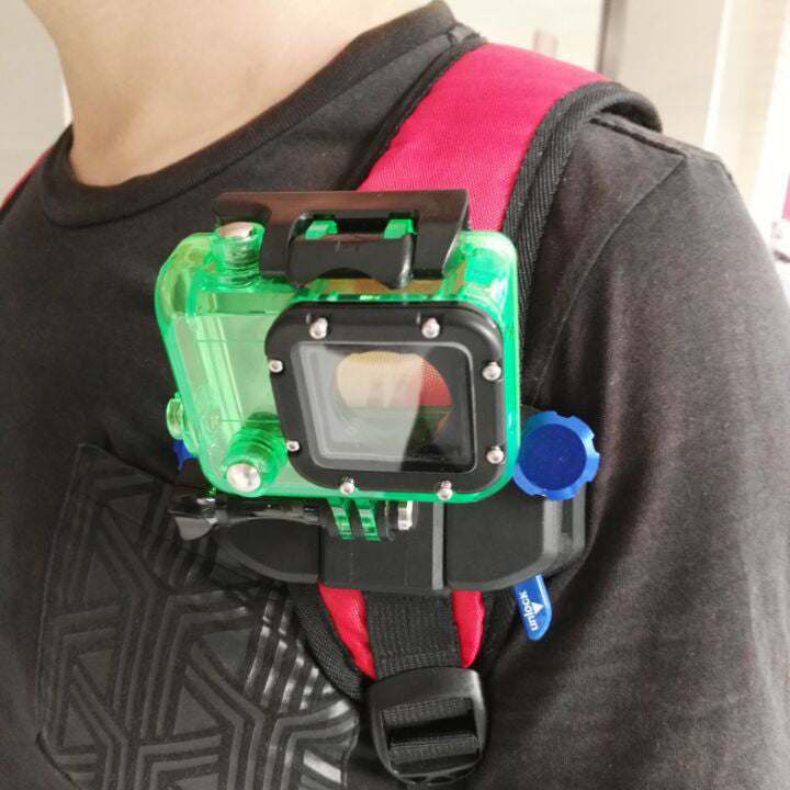 Quick Release Backpack Shoulder Belt Button Mount for GoPro Hero Xiaomi Yi SJCAM Action Cameras - Blue